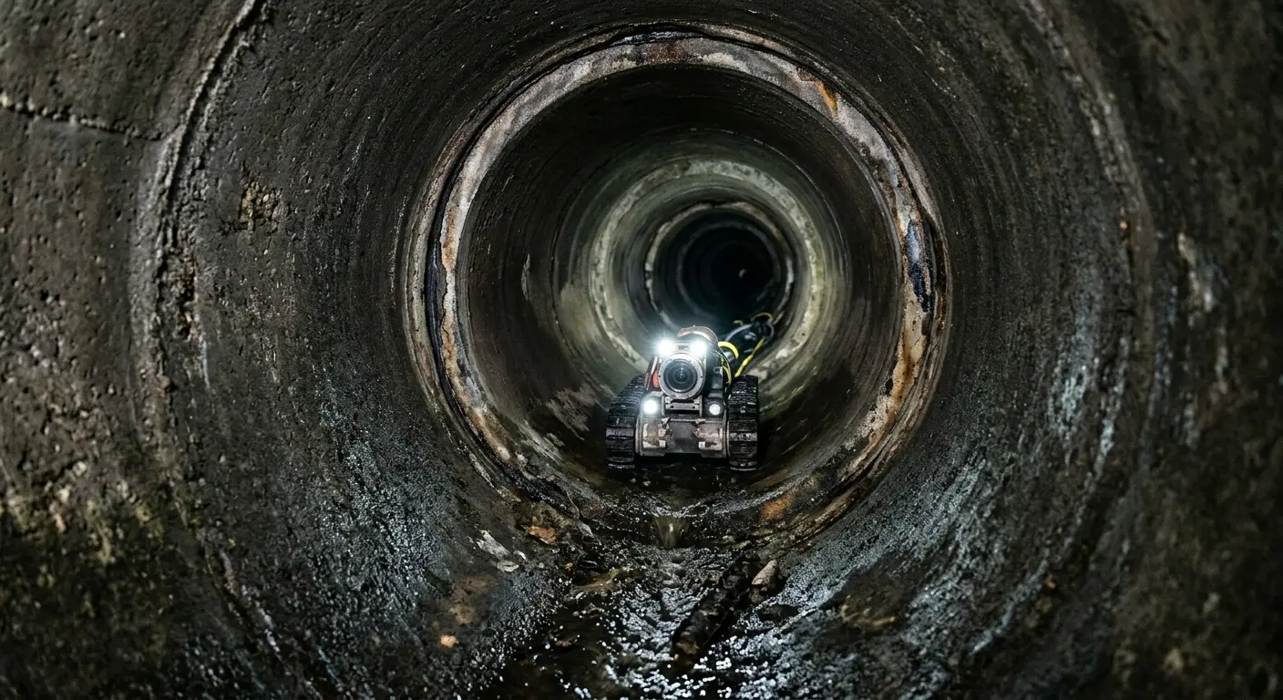 Robotic sewer camera inspecting pipe interior for Sewer Line Repair in Shreveport